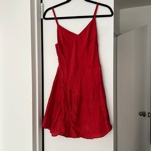 Vintage red silk slip